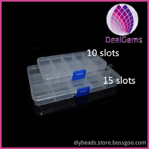 diy jewelry tools 10/15 slots plastic case for loose beads wholesale price